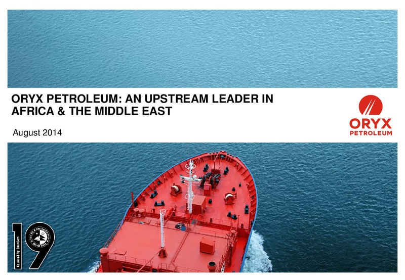 Investor Presentation – Oryx Petroleum Corp – slide 1