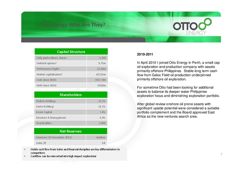 CONFERENCE PRESENTATION – Otto Energy Limited – slide 6