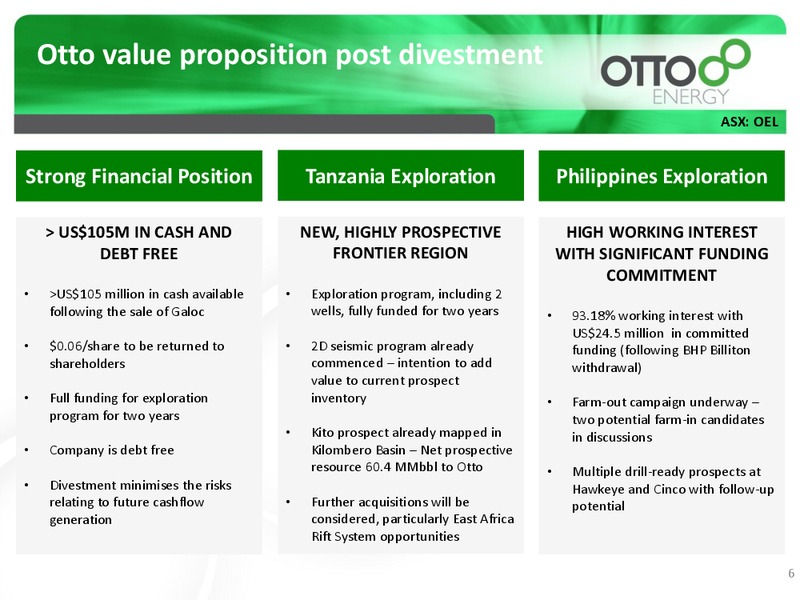 INVESTOR PRESENTATION – Otto Energy Limited – slide 5