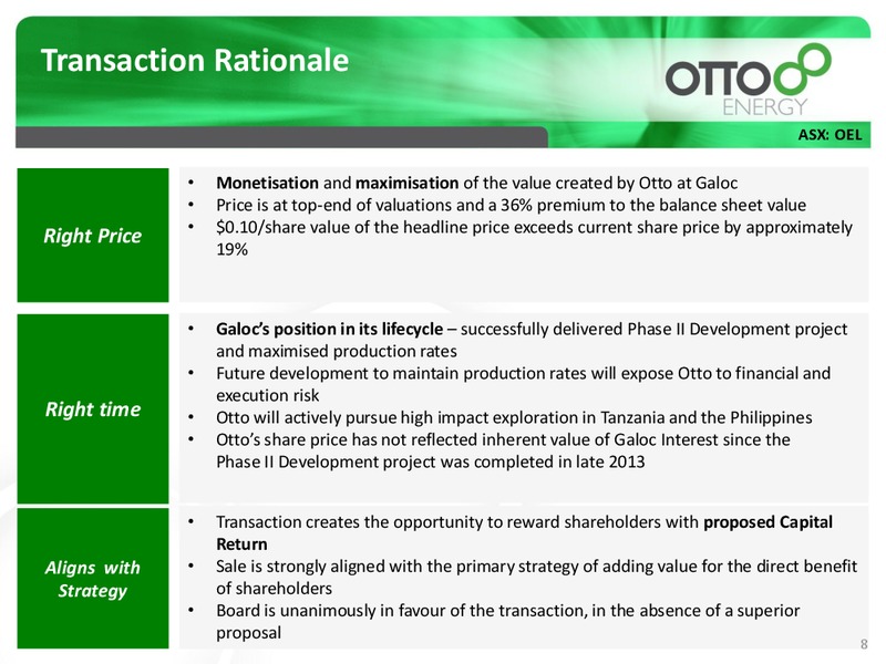INVESTOR PRESENTATION – Otto Energy Limited – slide 7