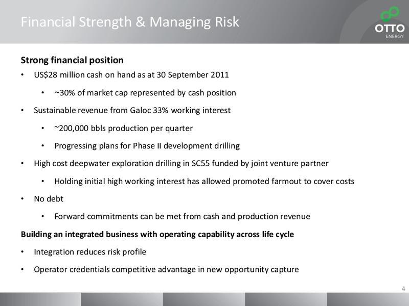 WORLD INDEPENDENT & JUNIOR OIL AND GAS CONGRESS ASIA – Otto Energy Limited – slide 3