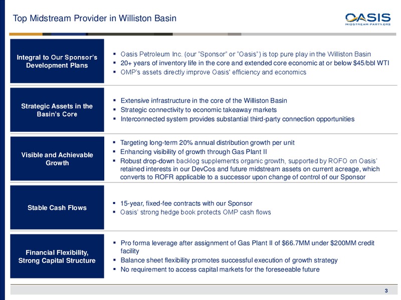 November 2017 Investor Presentation – Oasis Midstream Partners LP – slide 2