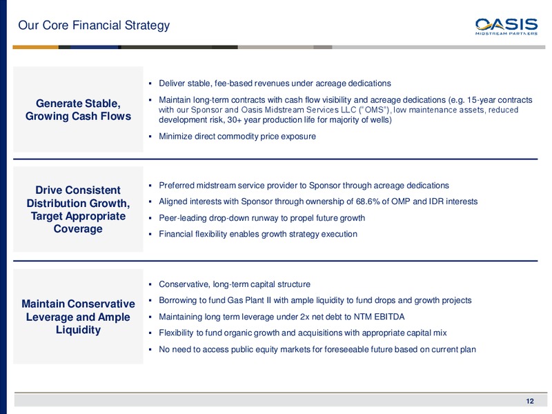 November 2017 Investor Presentation – Oasis Midstream Partners LP – slide 11