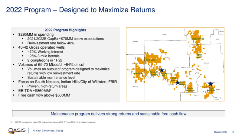4Q 2021 Earnings Presentation – Oasis Petroleum Inc. – slide 9
