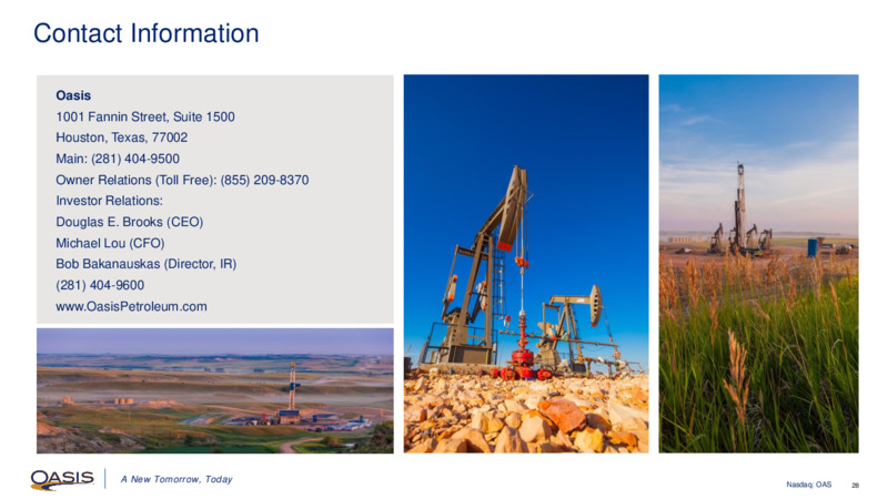 March 2021 Investor Presentation – Oasis Petroleum Inc. – slide 27
