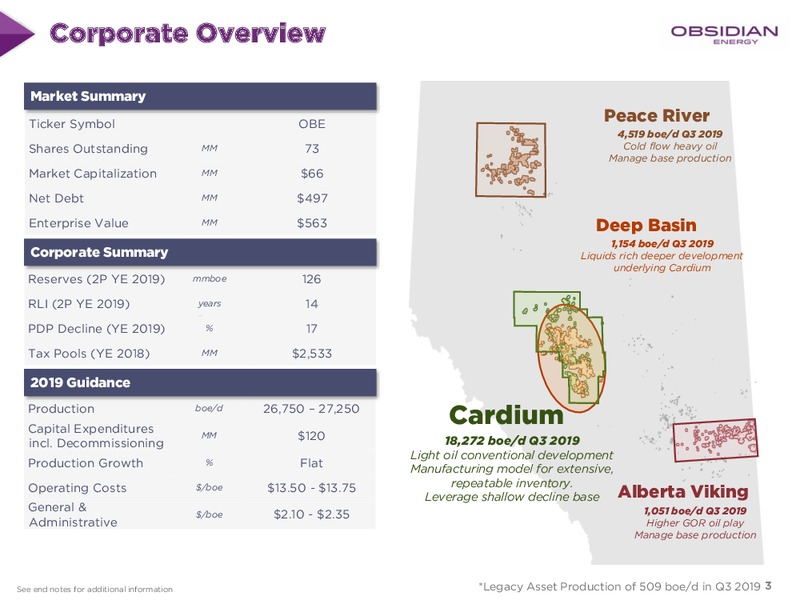 February 2020 Investor Presentation – Obsidian Energy Ltd. – slide 2