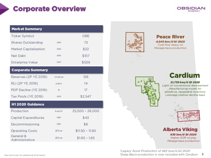 May 2020 Corporate Presentation – Obsidian Energy Ltd. – slide 2