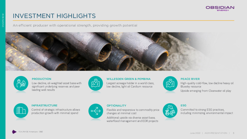 June 2022 Annual & Special Meeting Presentation – Obsidian Energy Ltd. – slide 2