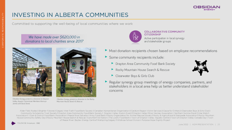June 2022 Annual & Special Meeting Presentation – Obsidian Energy Ltd. – slide 22