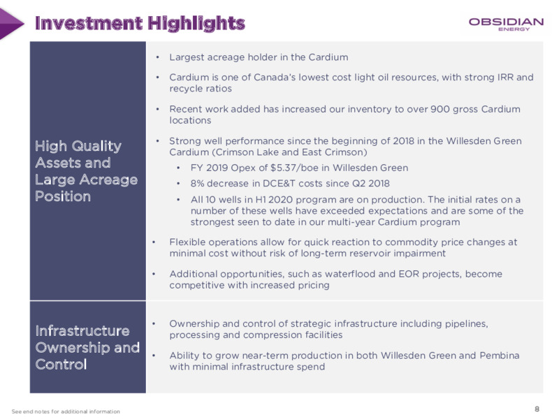 July 2020 Corporate Presentation – Obsidian Energy Ltd. – slide 7