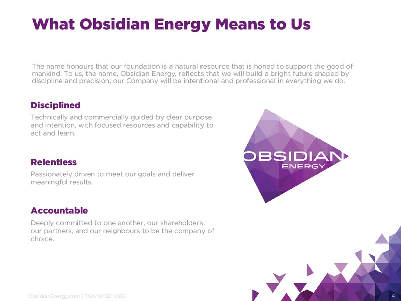 August 2017 Corporate Presentation – Obsidian Energy Ltd. – slide 3