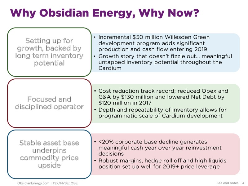 September 2018 Corporate Presentation – Obsidian Energy Ltd. – slide 3