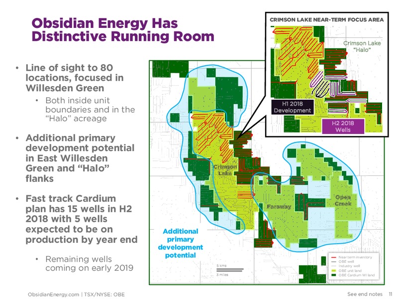 September 2018 Corporate Presentation – Obsidian Energy Ltd. – slide 10