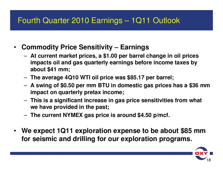 Q4 2010 Earnings Conference Call – Occidental Petroleum Corp – slide 17