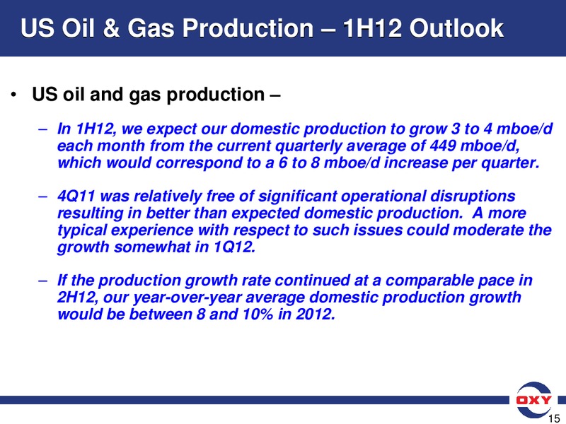 Credit Suisse 2012 Energy Summit – Occidental Petroleum Corp – slide 15