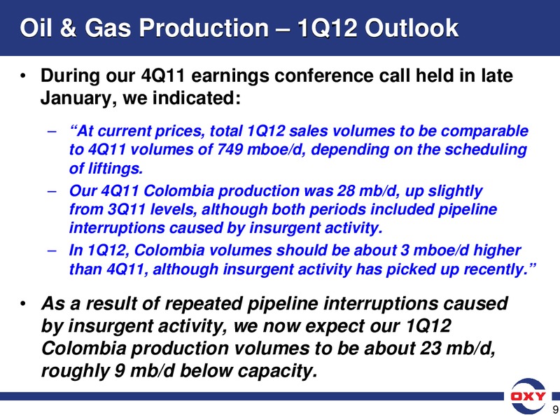 Howard Weil 40th Annual Energy Conference – Occidental Petroleum Corp – slide 9