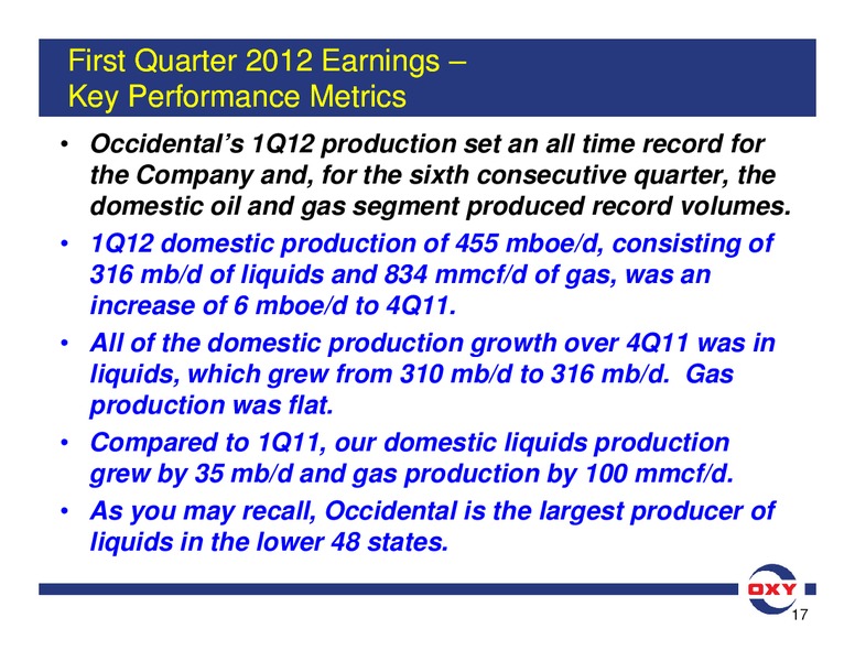 Q1 Earnings Conference Call – Occidental Petroleum Corp – slide 17