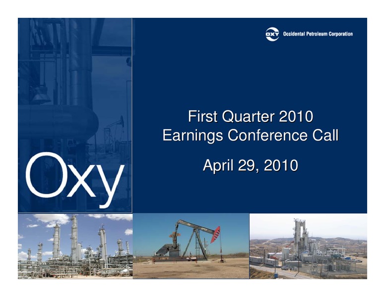 Q1 Earnings Conference Call – Occidental Petroleum Corp – slide 1