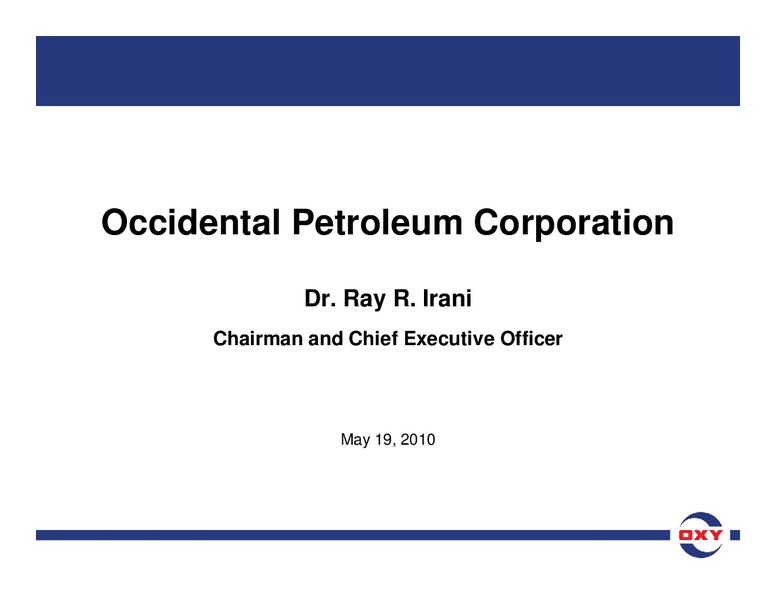 Analyst Meeting – Occidental Petroleum Corp – slide 9