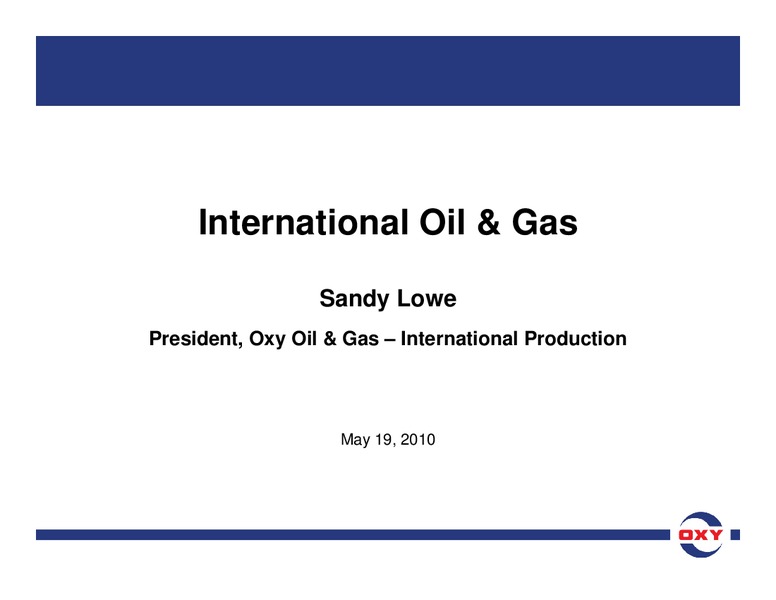 Analyst Meeting – Occidental Petroleum Corp – slide 19
