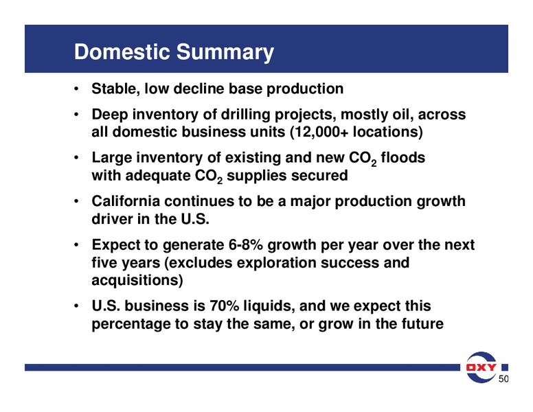 Analyst Meeting – Occidental Petroleum Corp – slide 100