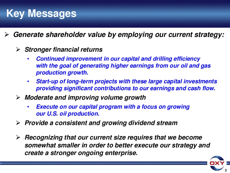 UBS Global Oil Gas Conference – Occidental Petroleum Corp – slide 2