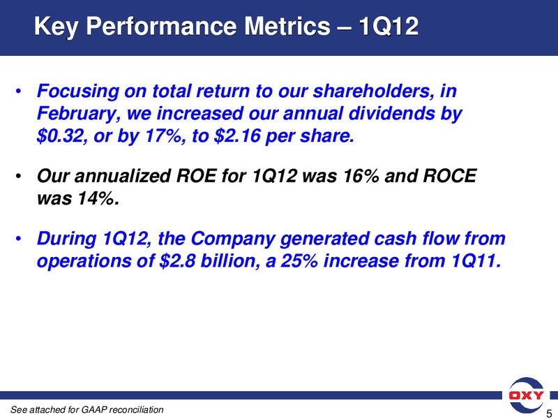UBS Global Oil and Gas Conference – Occidental Petroleum Corp – slide 5