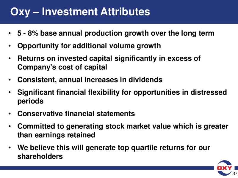 UBS Global Oil and Gas Conference – Occidental Petroleum Corp – slide 37
