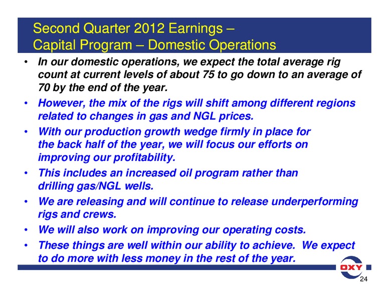 Q2 Earnings Conference Call – Occidental Petroleum Corp – slide 24