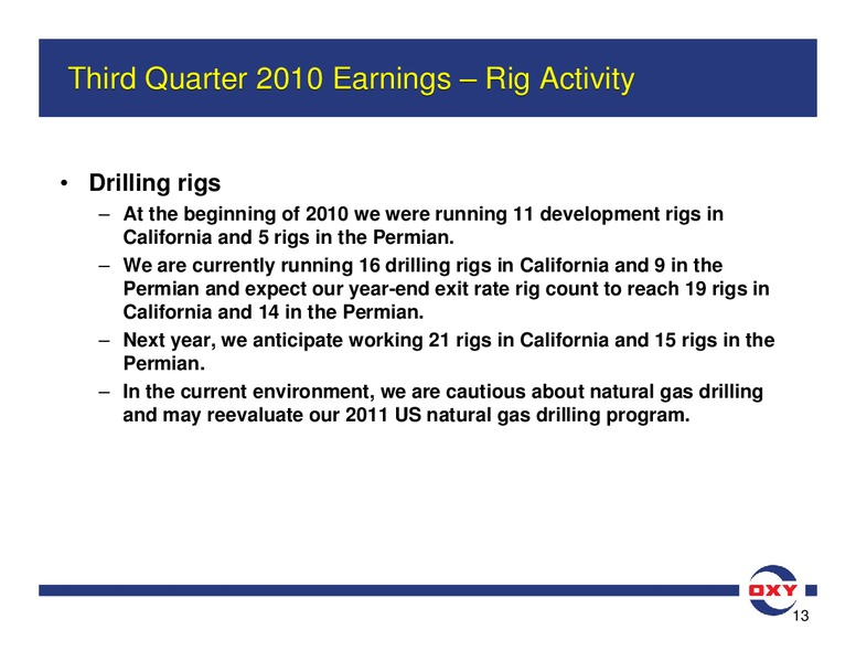 Q3 Earnings Conference Call – Occidental Petroleum Corp – slide 13