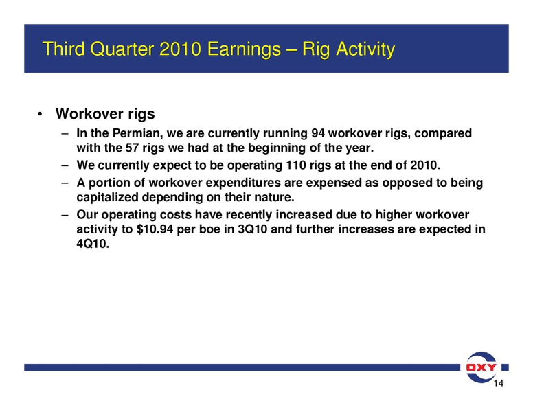 Q3 Earnings Conference Call – Occidental Petroleum Corp – slide 14