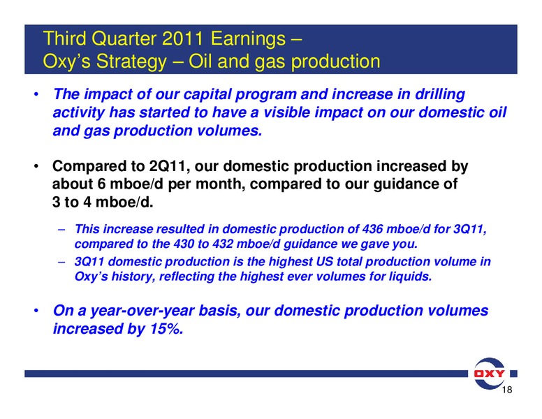 Q3 Earnings Conference Call – Occidental Petroleum Corp – slide 18