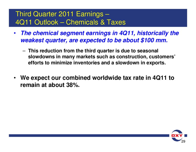 Q3 Earnings Conference Call – Occidental Petroleum Corp – slide 29