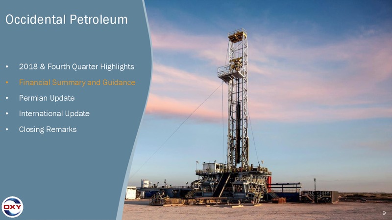 4Q 2018 Earnings Conference Call – Occidental Petroleum Corp – slide 8