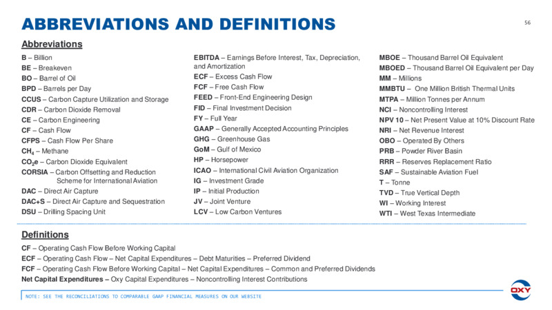 4Q 2024 Earnings Presentation – Occidental Petroleum Corp – slide 55