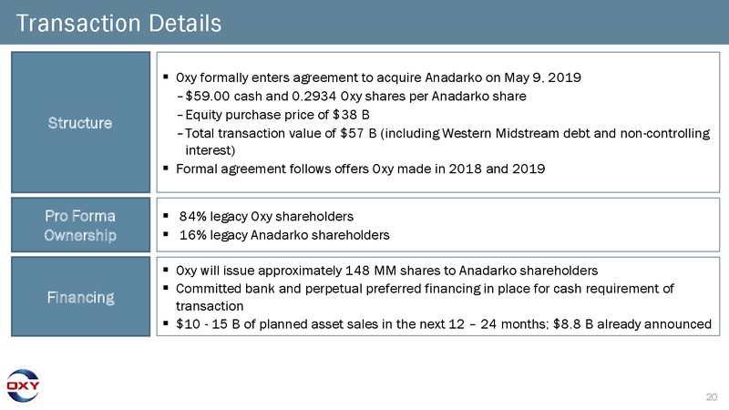 May 2019 Investor Presentation – Occidental Petroleum Corp – slide 19