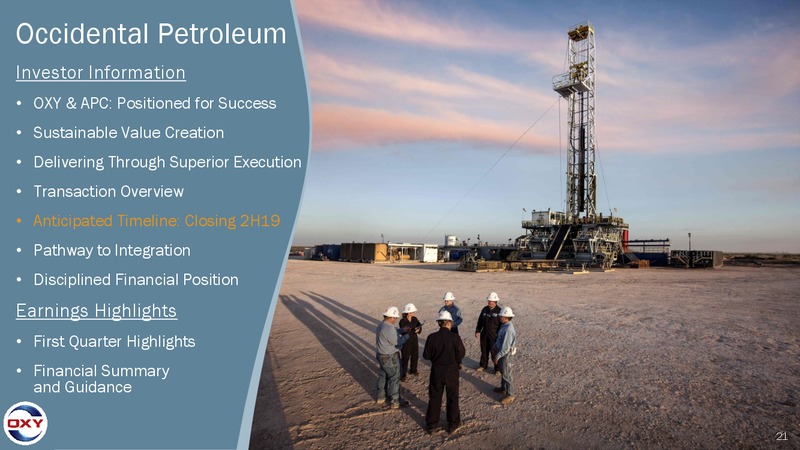 May 2019 Investor Presentation – Occidental Petroleum Corp – slide 20