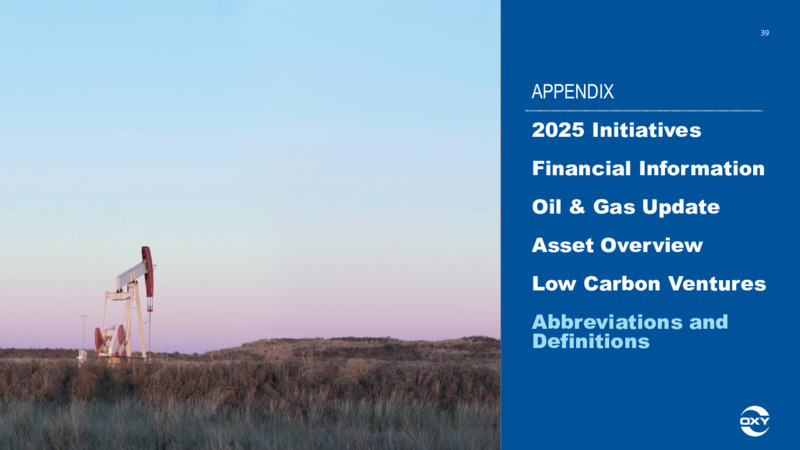 2Q 2025  Earnings Conference Call – Occidental Petroleum Corp – slide 38