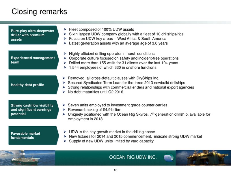 Q1 2013 Earnings Call – Ocean Rig UDW Inc. – slide 16