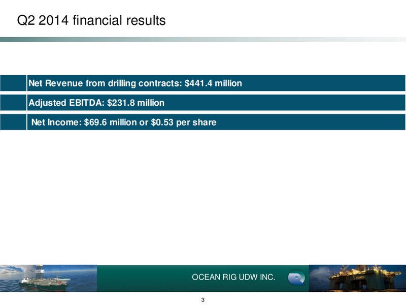 2ND QUARTER EARNINGS PRESENTATION – Ocean Rig UDW Inc. – slide 2