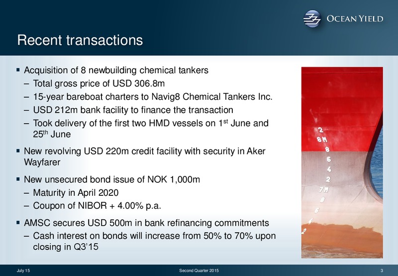 Q2 2015 Earnings Call – Ocean Yield – slide 3