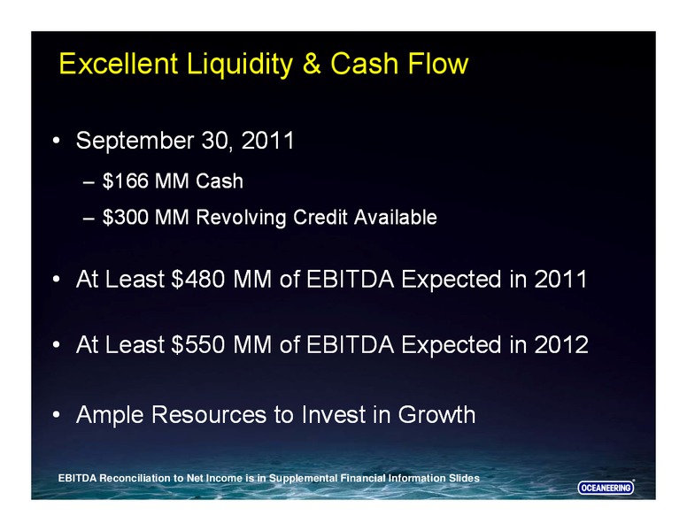 GOLDMAN SACHS GLOBAL ENERGY CONFERENCE – Oceaneering International – slide 11