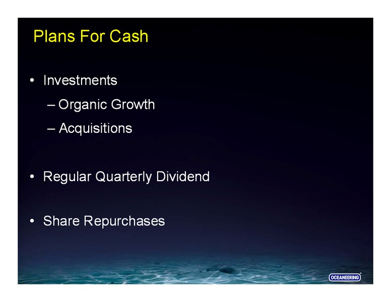 GOLDMAN SACHS GLOBAL ENERGY CONFERENCE – Oceaneering International – slide 12