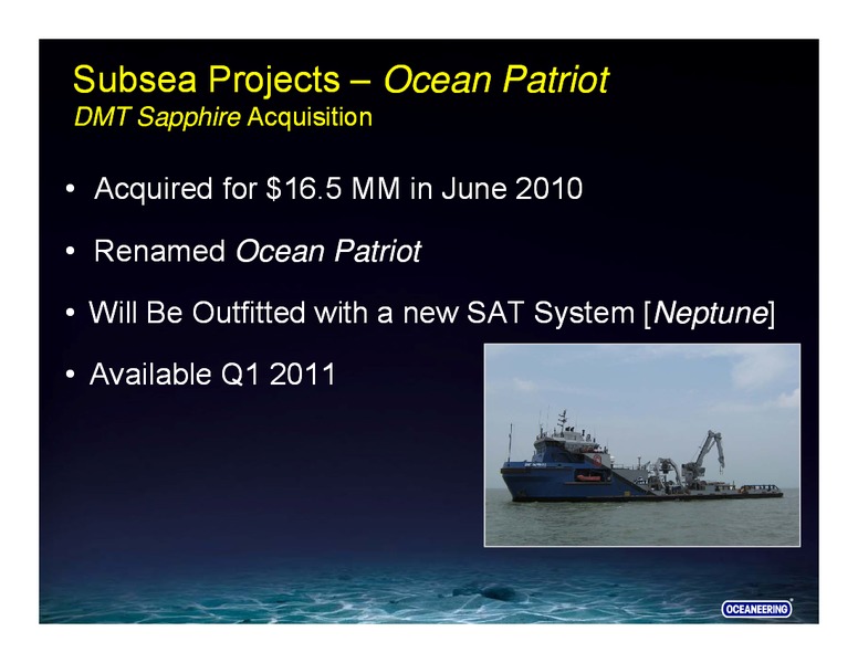 CREDIT SUISSE ENERGY SUMMIT – Oceaneering International – slide 31