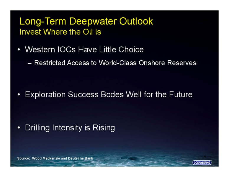 UBS SECURITIES – Oceaneering International – slide 3