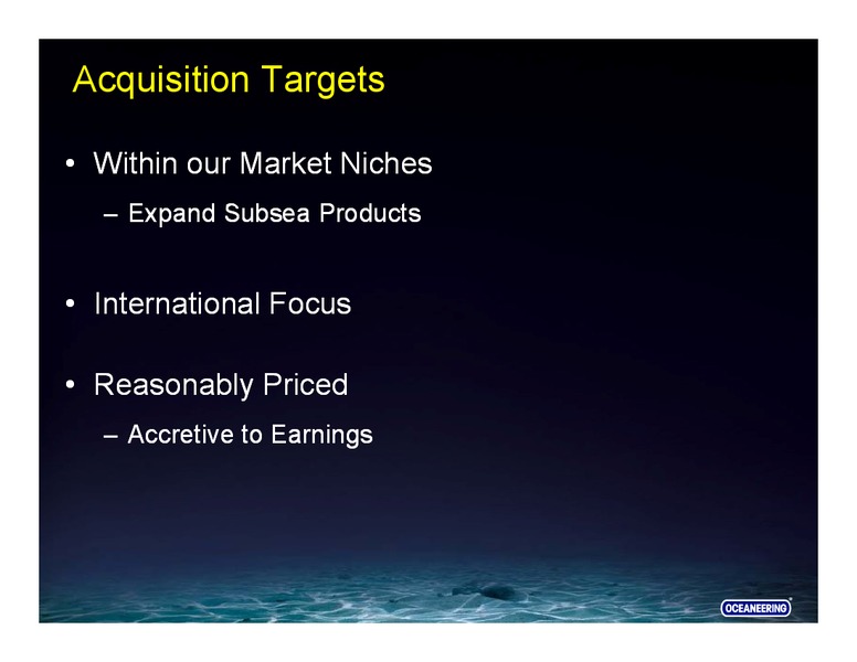 UBS SECURITIES – Oceaneering International – slide 11