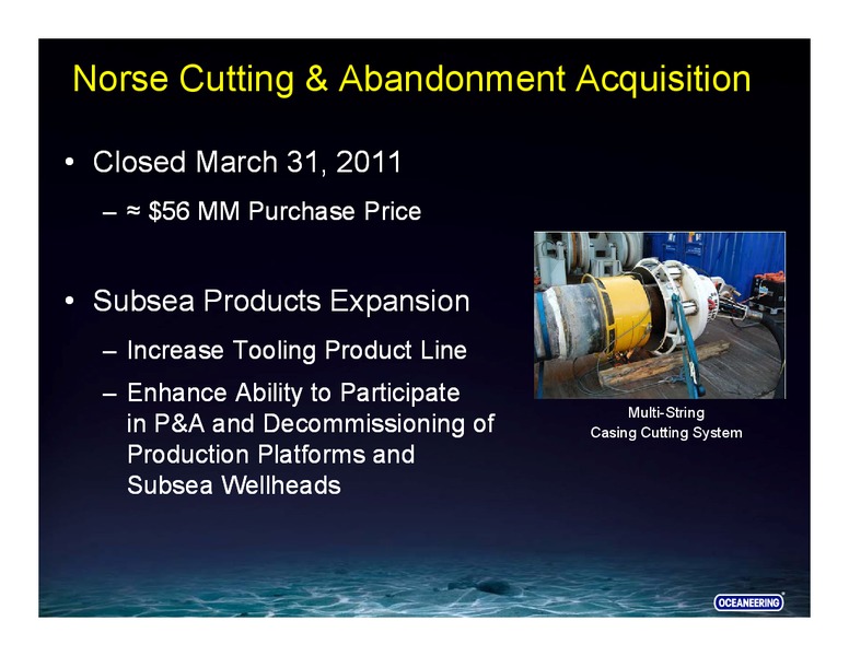 UBS SECURITIES – Oceaneering International – slide 12