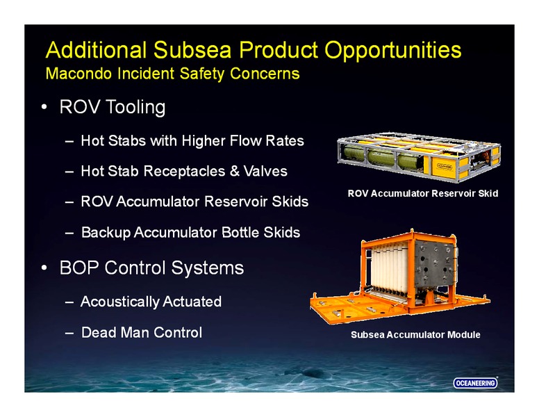 UBS SECURITIES – Oceaneering International – slide 25