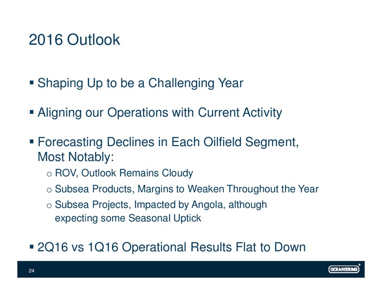 UBS Global Oil and Conference – Oceaneering International – slide 23