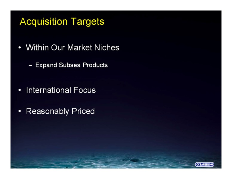 RBCCM ENERGY CONFERENCE – Oceaneering International – slide 13